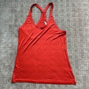 Trina Turk Racer Back Tank Top Women's Medium 100% Viscose Red Orange Vacation
